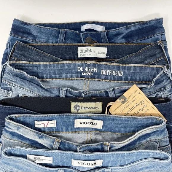 Lot of 8 Pairs Women’s Skinny Jeans Various Brands Vigoss Democracy Sizes XS-S - Picture 4 of 6